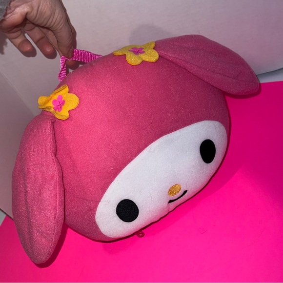 Sanrio My Melody Face Cushion Pillow Decor/Tablet Holder Pink Doll - Picture 5 of 11